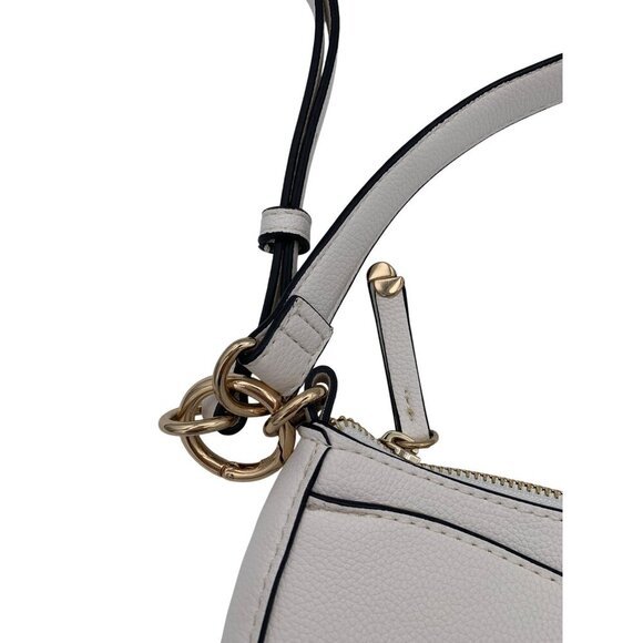 Aldo White Leather Shoulder Bag With Adjustable Strap & Gold-Tone Hardware - Picture 2 of 8